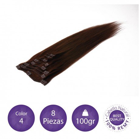 Extensiones 8 piezas dobles 100 gramos color 4