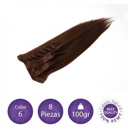 Extensiones 8 piezas dobles 100 gramos color 6