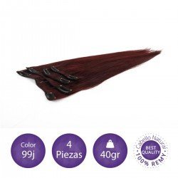 Color 60 Rubio Platino - Extensiones clip lisas 4 piezas 40gr