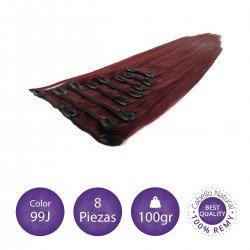 Color 99j violín - Extensiones clip lisas 8 piezas 100gr
